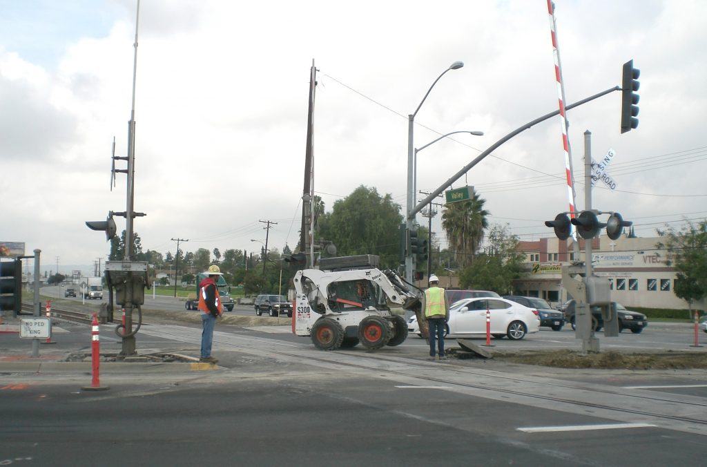 Construction near railroad crossing